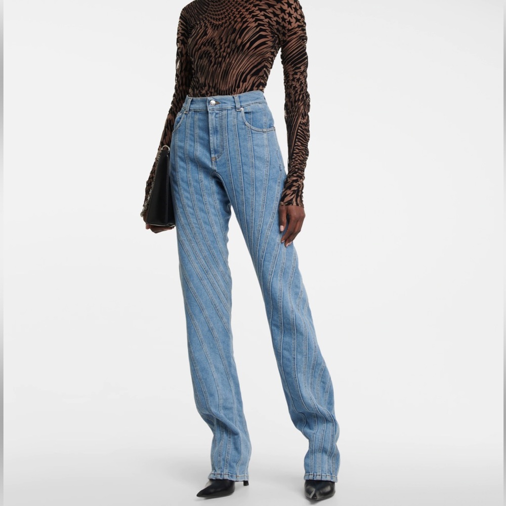 Mugler High Rise Spiral Jeans NWT